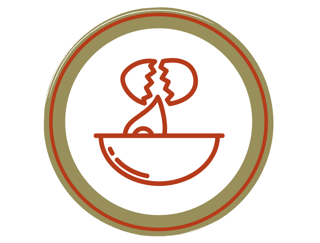 Icon representing Batters Up Bakery with mixing bowl and whisk